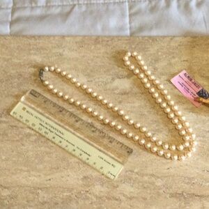 Faux pearl necklace 14 inches long